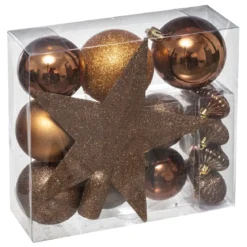 KIT DECO DE SAPIN 18 PIECES BRONZE