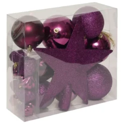 KIT DECO DE SAPIN 18 PIECES VIOLET