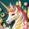 KIT DIAMOND PAINTING LICORNE VINTAGE 30X40CM