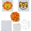 KIT PERLES A REPASSER PORTE CLES SAVANE LION OU TIGRE