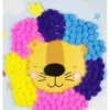 KIT TABLEAU POMPONS LION 15X21CM