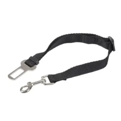 LAISSE DE SECURITE VOITURE REGLABLE NYLON 30 A 50CM NOIR