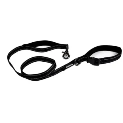 LAISSE DOUBLE POIGNEES NYLON NEOPRENE 150CMX25MM EXPERT NOIR