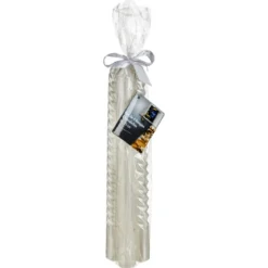 LOT 4 BOUGIES BATONS PAILLETEES OU TWIST 48G BLANC