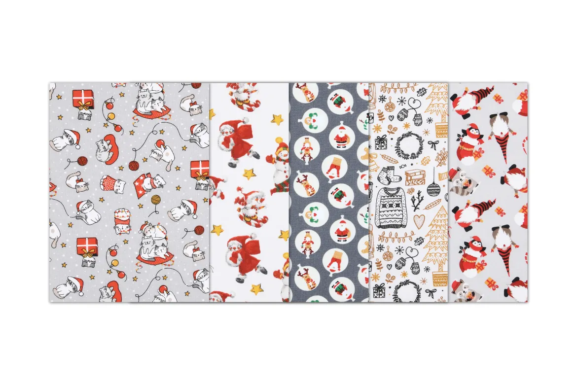 LOT DE 5 COUPONS 45X55 CM NOEL