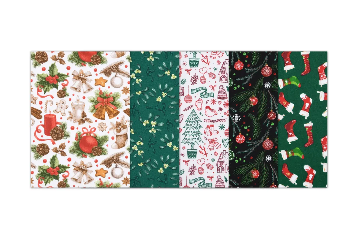 LOT DE 5 COUPONS 45X55 CM NOEL
