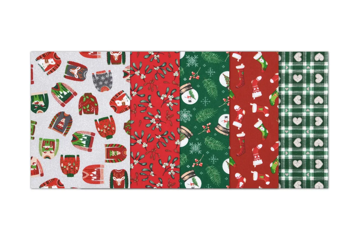 LOT DE 5 COUPONS 45X55 CM NOEL