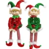 LUTIN A POSER SEQUIN VERT ROUGE H.56CM