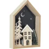 MAISON DECOR BOIS H24CM ET SAPIN AVEC LED