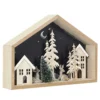 MAISON DECOR BOIS 16XH20CM ET SAPIN AVEC LED