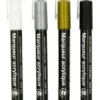 MARQUEUR PEINTURE ACRYLIQUE NOIR BLANC METAL X4 PIECES