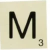 MAXI LETTRE DECO M. EN BOIS. 10 X 10 CM