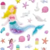 MINI STICKERS PUFFY SIRENES ET COQUILLAGES X34 PIECES