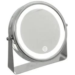 MIROIR LED SUR PIED CHROME