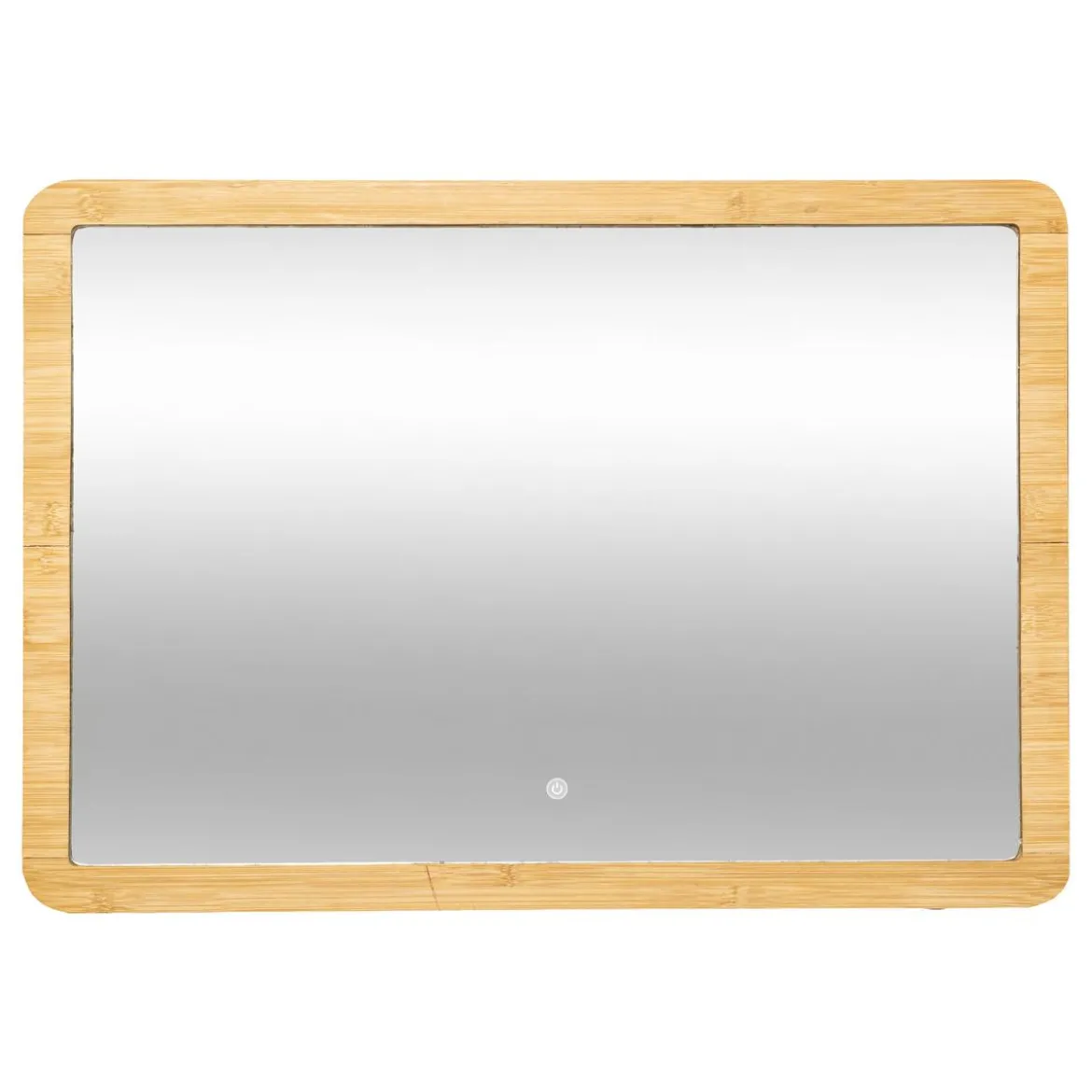 MIROIR MURAL LED RECTANGLE BAMBOU 66X47CM
