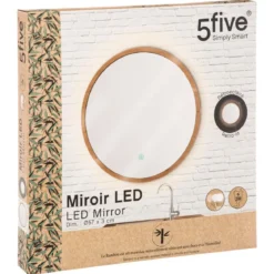 MIROIR MURAL LED ROND BAMBOU D.57CM