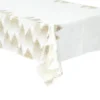 NAPPE BLANC OR IMPRIME SAPIN 140X360CM