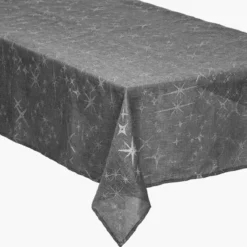 NAPPE CANEVA ETOILE GRIS 140X240CM
