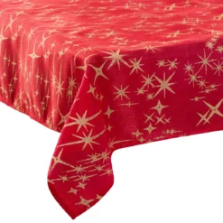 NAPPE CANEVA ETOILE ROUGE 140X360CM