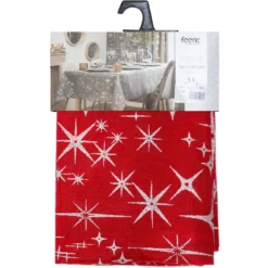 NAPPE CANEVA ETOILE ROUGE 140X360CM