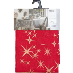NAPPE CANEVA ETOILE ROUGE 140X240CM