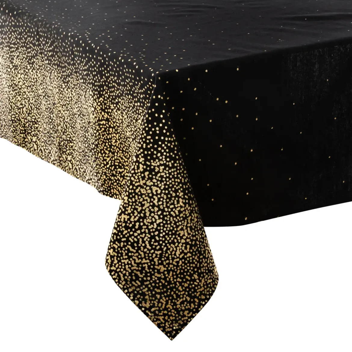 NAPPE IMPRIME LEOPARD NOIR OR 140X240CM
