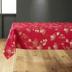 NAPPE RECTANGLE 150X240CM POLYESTER BLOOMY ROUGE OR