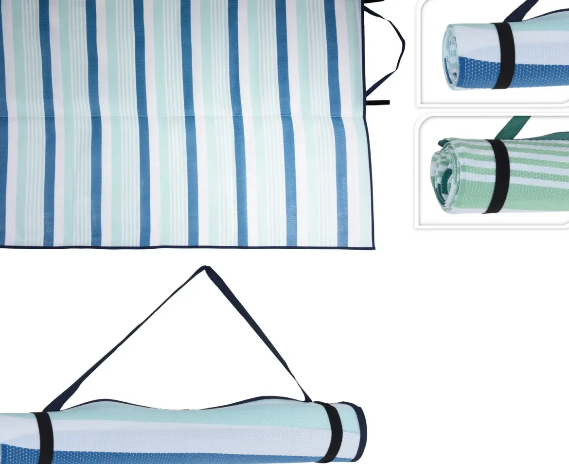 NATTE DE PLAGE DOUBLE RAYE 180X120CM