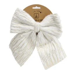 NOEUD BLANC ET DORE 20X24CM