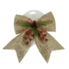 NOEUD PAILLETTES DORE 20X24CM
