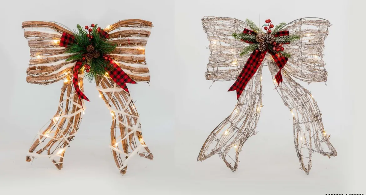 NOEUD PAPILLON LED ROTIN 39.3X7.6X48.2CM