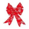 NOEUD ROUGE A FLOCONS 19X30CM