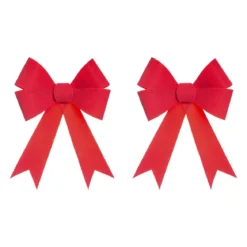 2 NOEUDS EN VELOURS 15X18CM ROUGE