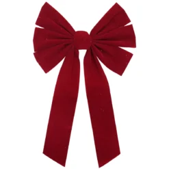 NOEUD VELOURS ROUGE 30X50CM