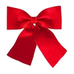 NOEUD VELOURS ROUGE 40X43CM