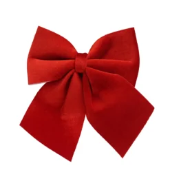 NOEUD VELOURS ROUGE 20X24CM