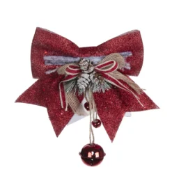 NOEUD 15X20CM ROUGE GRELOTS