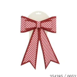 NOEUD 20X24CM STRIE ROUGE BLANC FEUTRE