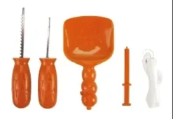 5 OUTILS SCULPTURE CITROUILLE LIVRE 12 POCHOIRS INCLUS