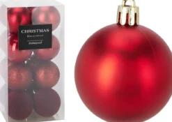 PACK 16 BOULES 6CM DARK RED
