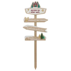 PANCARTE BOIS MAISON PERE NOEL H.120CM