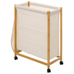 PANIER A LINGE ROULANT BAMBOU 52L