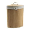 PANIERE A LINGE D ANGLE PLIABLE BAMBOU TISSU LIN