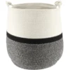 PANIERE A LINGE D.40X42CM NATUREL NOIR CHINE