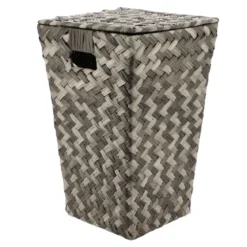 PANIERE A LINGE EVASEE AVEC COUVERCLE TRESSE TAUPE