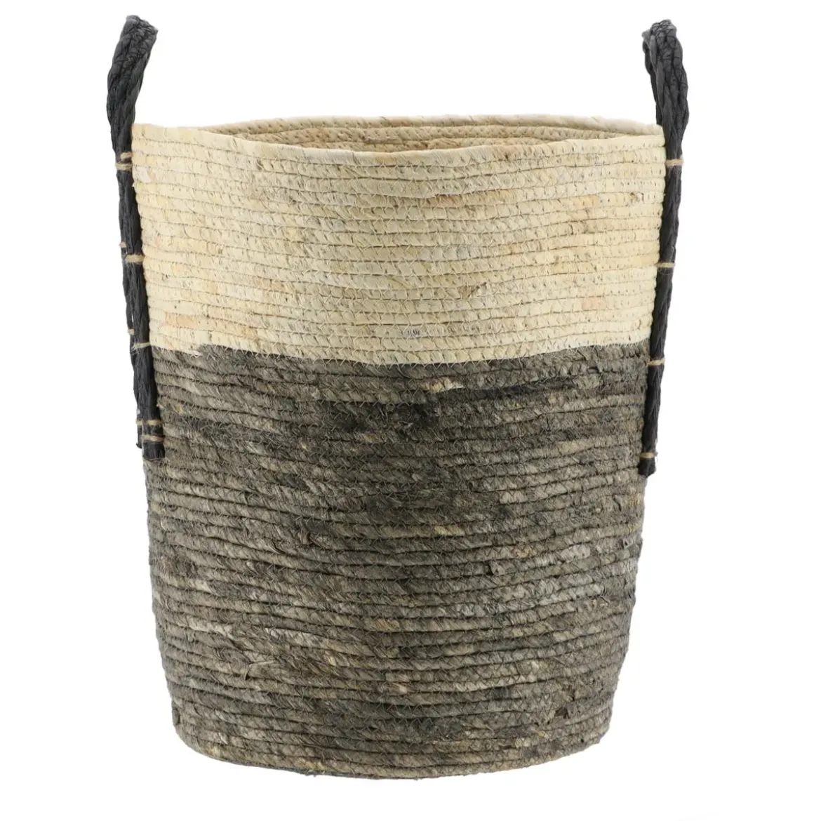 PANIERE A LINGE MAIS NATUREL GRIS 37X43CM