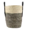 PANIERE A LINGE MAIS NATUREL GRIS 32X38CM