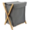 PANIERE A LINGE PLIABLE BAMBOU 54L GRIS BAMBOU