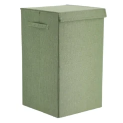 PANIERE A LINGE PLIABLE TISSU VERT