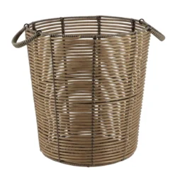 PANIERE A LINGE RECYCLE FACON ROTIN 35X38CM NATUREL
